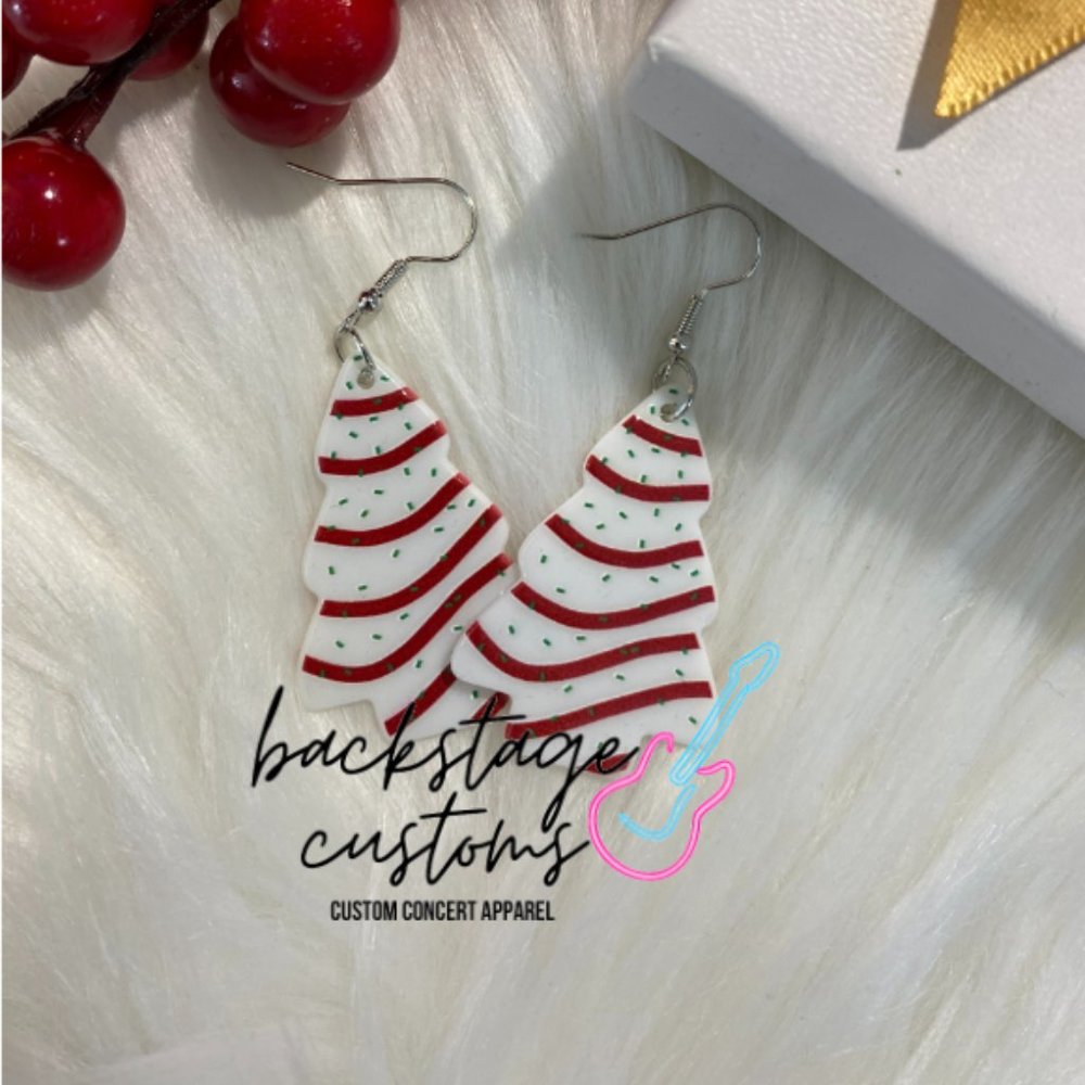 Christmas Tree Cake Earrings
